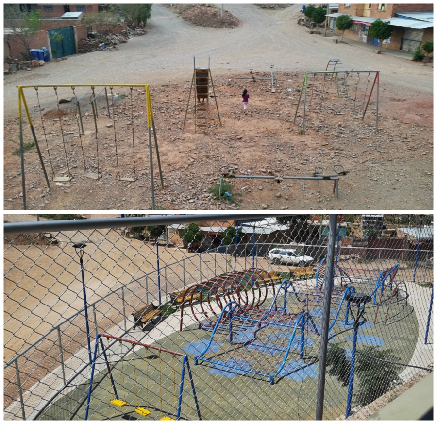 Antes y después de la plaza de OTB 1° de Agosto